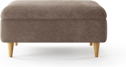 Capri latte chenille fabric footstool