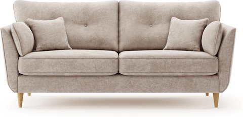 Capri natural chenille fabric 3 seater sofa