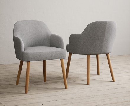 Oliver light grey set of 2 dining chairs