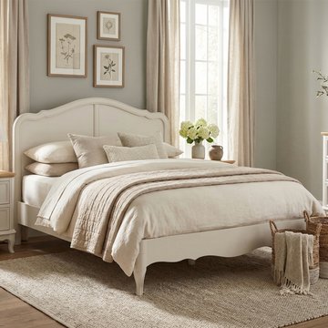 Chateau soft white painted king size bed