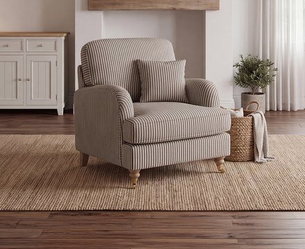 Chilworth cove grey striped fabric armchair