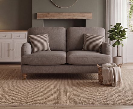 Chilworth grey fabric 2 seater sofa with grey cushions