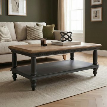 Francis oak and charcoal grey painted petite coffee table