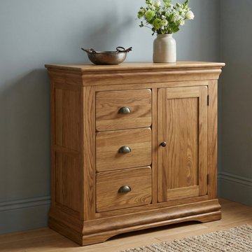 Burford rustic solid oak hallway sideboard