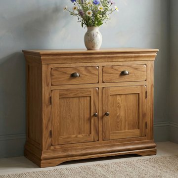 Burford rustic solid oak small sideboard