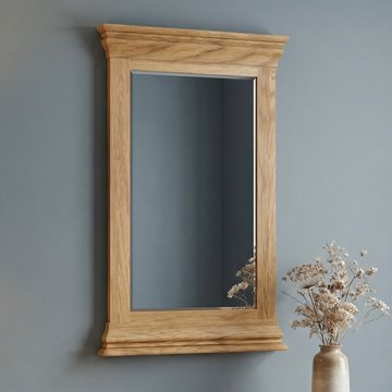 Burford rustic solid oak large mirror