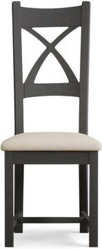 Painted linen set of 2 painted dining chairs