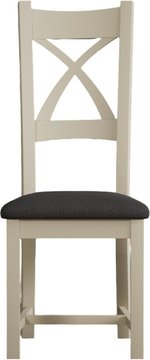 Painted charcoal grey set of 2 dining chairs