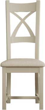 Painted linen set of 2 dining chairs