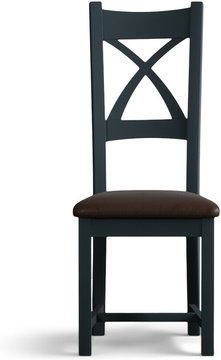 Painted brown set of 2 painted dining chairs