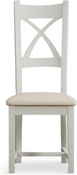 Painted linen set of 2 dining chairs