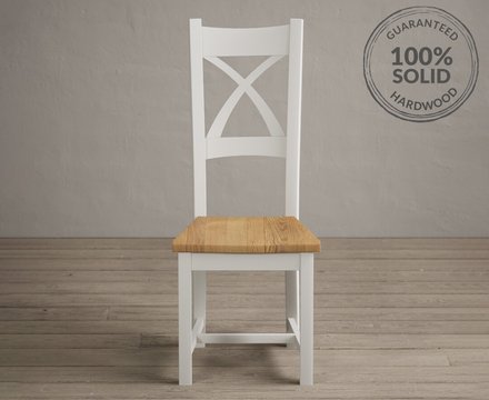 Painted oak set of 2 dining chairs