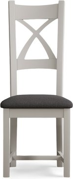 Painted charcoal grey set of 2 painted dining chairs