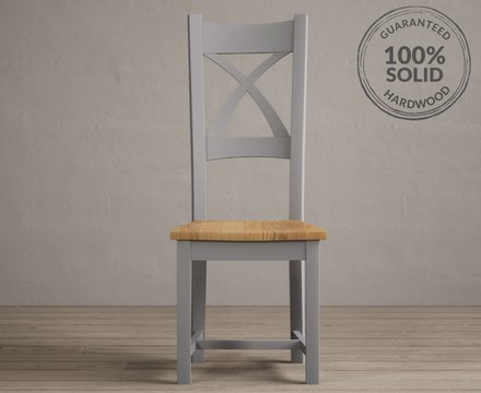 Painted oak set of 2 painted dining chairs