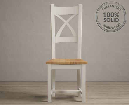 Painted oak set of 2 painted dining chairs