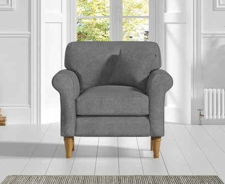 Darwin charcoal grey fabric armchair