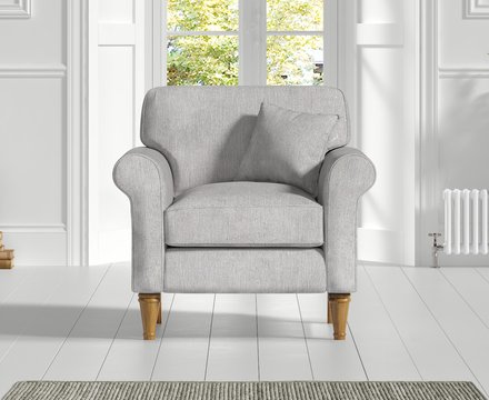Darwin light grey fabric armchair