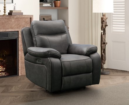 Hanson graphite fabric recliner armchair