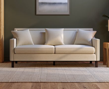 Chartwell ivory linen 3 seater sofa