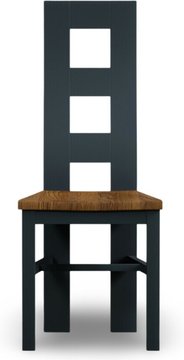 Painted rustic oak set of 2 painted dining chairs