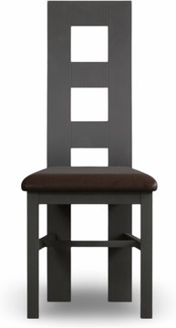Painted brown set of 2 painted dining chairs