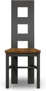 Painted rustic oak set of 2 painted dining chairs