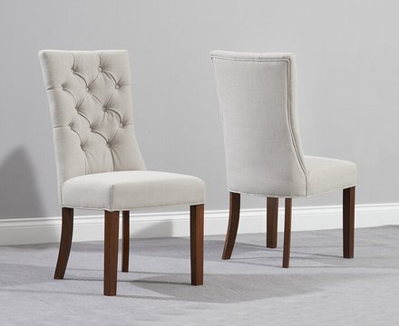 Francois natural set of 2 fabric dining chairs