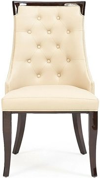 Francesca cream set of 2 faux leather dining chairs