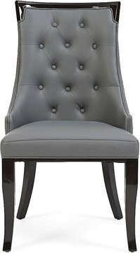 Francesca grey set of 2 faux leather dining chairs