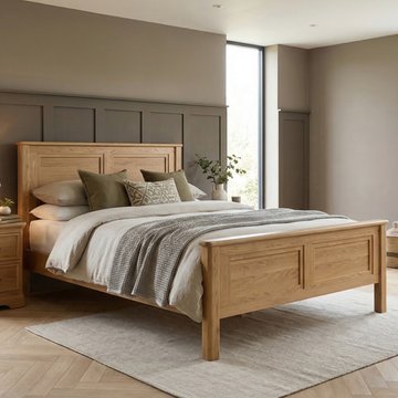 Cambridge solid oak double bed