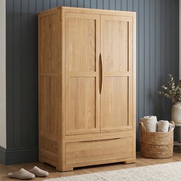 Harper solid oak double wardrobe