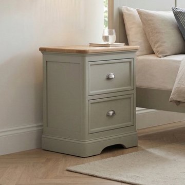 Brampton soft green painted 2 drawer bedside chest