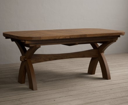 Extending olympia 180cm rustic solid oak dining table