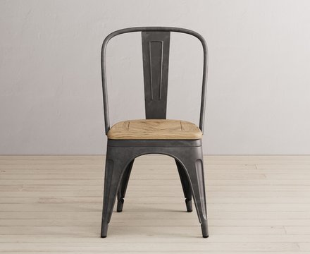 Herringbone oak set of 2 dining chairs