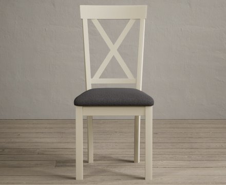 Hertford charcoal grey set of 2 painted dining chairs