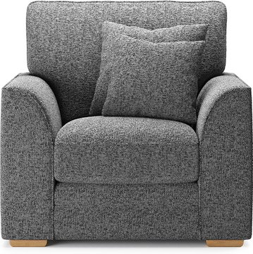 Jasper charcoal chenille fabric armchair