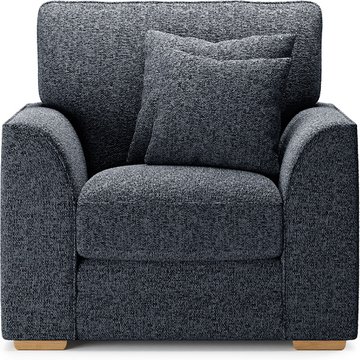 Jasper navy chenille fabric armchair