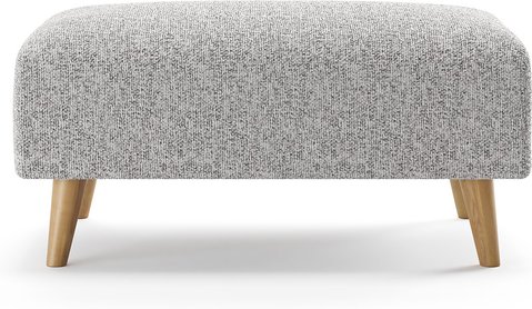 Jasper silver chenille fabric footstool