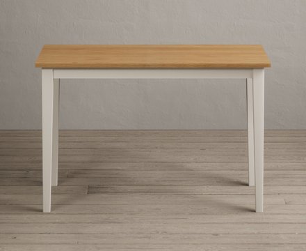 Kendal 115cm solid oak and cream painted dining table