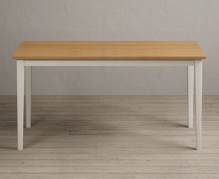 Kendal 150cm solid oak and cream painted dining table