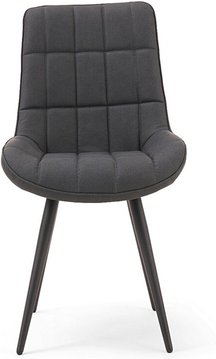 Larson grey set of 2 faux leather dining chairs