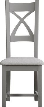 Painted light grey set of 2 painted dining chairs