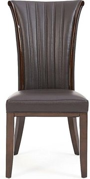 Lorient brown set of 2 leather dining chairs