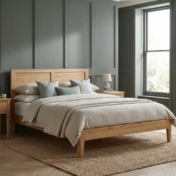 Solid oak king size bed frame - 5ft