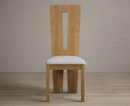 Lucca light grey set of 2 fabric dining chairs