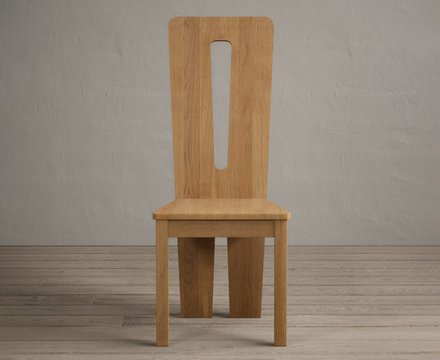 Lucca oak set of 2 fabric dining chairs