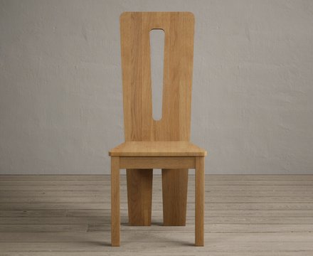 Lucca oak set of 2 fabric dining chairs