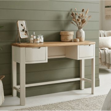 Bradwell oak and signal white painted dressing table