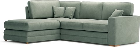Madden blue fabric left hand facing corner sofa