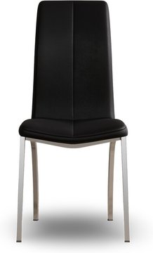 Marco black set of 2 faux leather dining chairs
